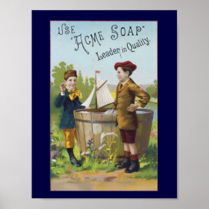 Oude Acme zeep advertentie Huishoudelijke Poster P