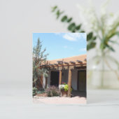 Oude Adobe Santa Fe New Mexico Briefkaart (Staand voorkant)