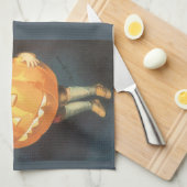 Oude afbeelding 'Happy Halloween' van Ellen Clapsa Theedoek (Quarter Fold)