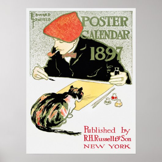 Oude Affiche Kalender Advertentie Poster (Voorkant)
