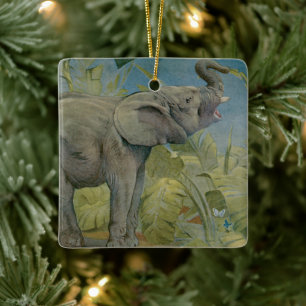 Oude Afrikaanse Olifant in de Jungle, EJ Detmold Keramisch Ornament