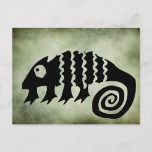 oude afrikaanse stammensymbolen linocut briefkaart