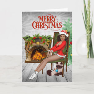Oude Afro-Amerikaanse kerstkaart Kaart