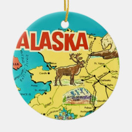 Oude Alaska kaart ansichtkaart Keramisch Ornament