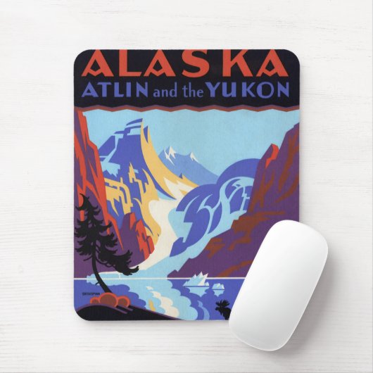 Oude Alaska Reisposter, Atlin en de Yukon Muismat (Met muis)