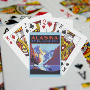 Oude Alaska-reisposter, Atlin en de Yukon Speelkaarten