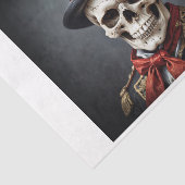 Oude algemene schedel met legeruniform, hoge hoed tissuepapier (Detail)