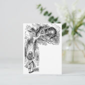 Oude Alice in Wonderland, Cheshire Cat Briefkaart (Staand voorkant)