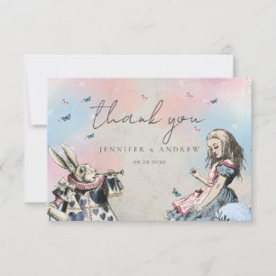 Oude Alice in Wonderland Dank je wel Bedankkaart