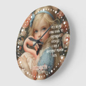 Oude Alice in Wonderland met Roze Flamingo Grote Klok (Hoek)