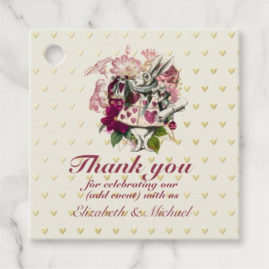 Oude Alice in Wonderland-theepartij aangepaste fee Bedankjes Labels (Voorkant)