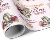 Oude Alice in Wonderland Theepartij Aangepaste Fee Cadeaupapier (Rol Hoek)