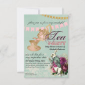 Oude Alice in Wonderland-theepartij aangepaste fee Kaart (Voorkant)