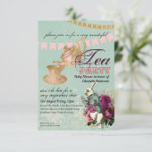 Oude Alice in Wonderland-theepartij aangepaste fee Kaart (Staand voorkant)