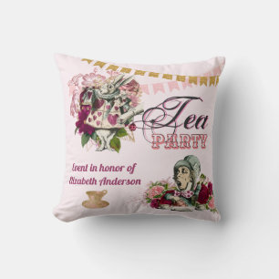 Oude Alice in Wonderland Theepartij Aangepaste Fee Kussen