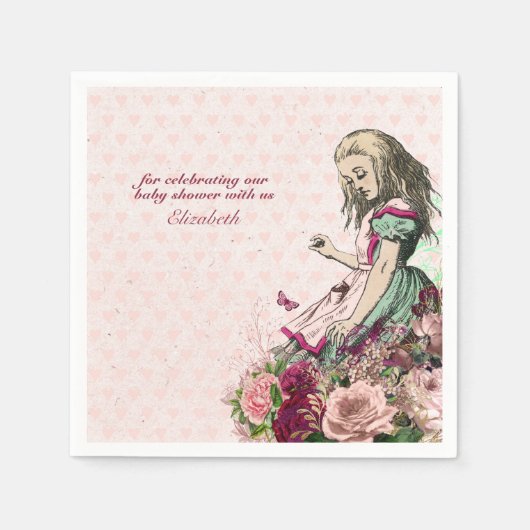 Oude Alice in Wonderland Theepartij Aangepaste Fee Servet (Voorkant)