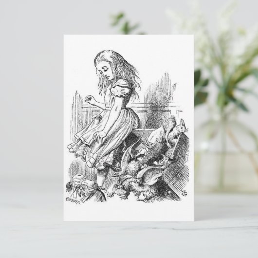 Oude Alice in Wonderland uitnodiging (Staand voorkant)