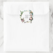 Oude Alice in Wonderland Vierkante Sticker (Tas)
