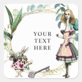 Oude Alice in Wonderland Vierkante Sticker (Voorkant)