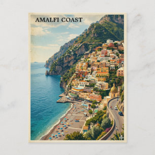 Oude Amalfi Kust Italië Retro Reizen Briefkaart
