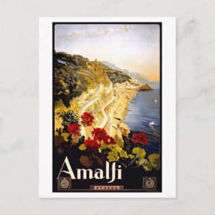 Oude Amalfi-kust van Italië Reisposter Briefkaart