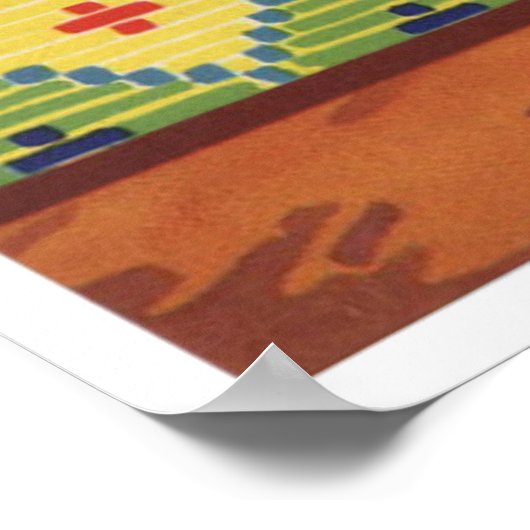 oude Amerikaanse etiketten van Indische olijfolië Poster (Hoek)