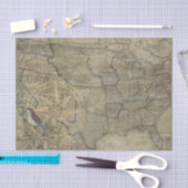 Oude Amerikaanse kaart Tissuepapier (Craft)