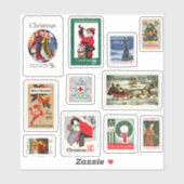 Oude Amerikaanse Kerst-postzegels Set Retro Sticker (Vel)