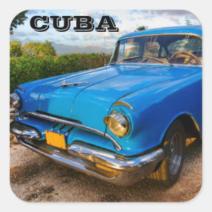 Oude Amerikaanse klassieke auto in Trinidad, Cuba Vierkante Sticker