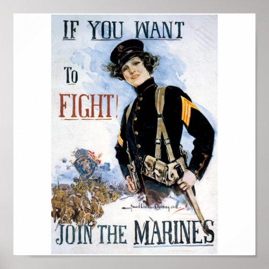 Oude Amerikaanse mariniers Poster rond 1915 (Voorkant)