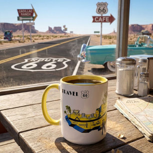 Oude Amerikaanse Route 66 Mok