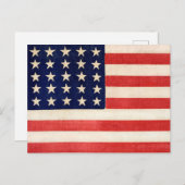  oude Amerikaanse vlag Briefkaart (Voorkant / Achterkant)