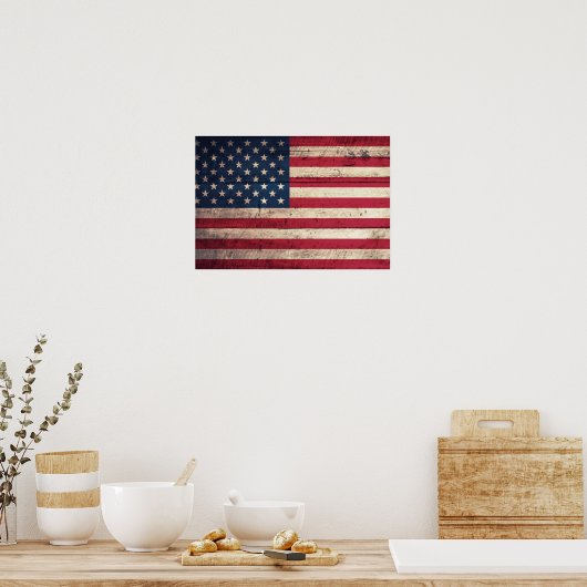 Oude Amerikaanse vlag Poster (Keuken)