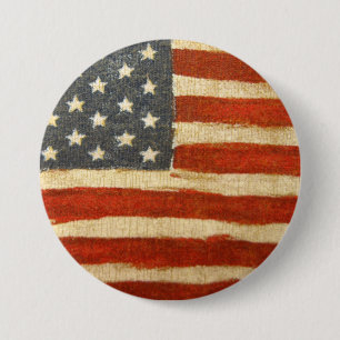 Oude Amerikaanse vlag Ronde Button 7,6 Cm