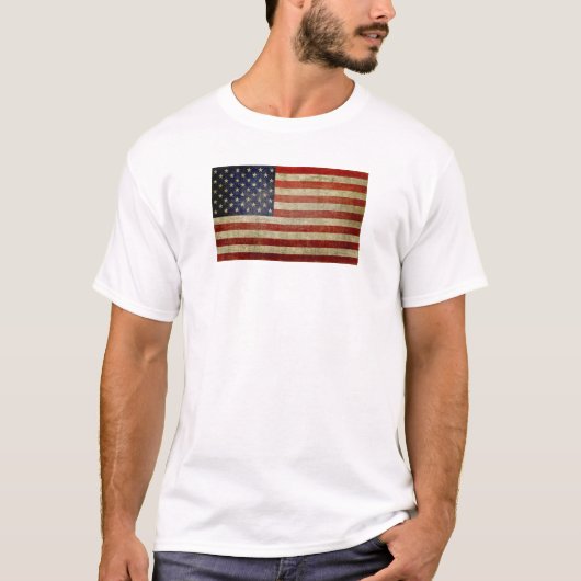 Oude Amerikaanse vlag T-shirt (Voorkant)