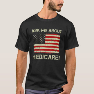 oude Amerikaanse vlag Vraag me over medicijnen T-shirt