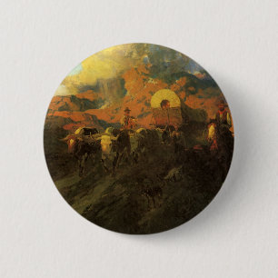 Oude Amerikaanse West, Overland Trail van Johnson Ronde Button 5,7 Cm