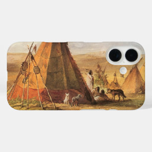 Oude Amerikaanse West, Teepees in de vlakte door B iPhone 16 Hoesje