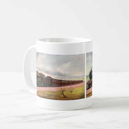 Oude Amerikaanse Westerse Trein Koffiemok (Voorkant links)