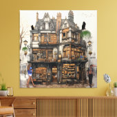 Oude Amsterdamse Boekhandel Kunst Canvas Afdruk (Insitu (Woonkamer))