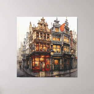 Oude Amsterdamse Kunst Canvas Afdruk