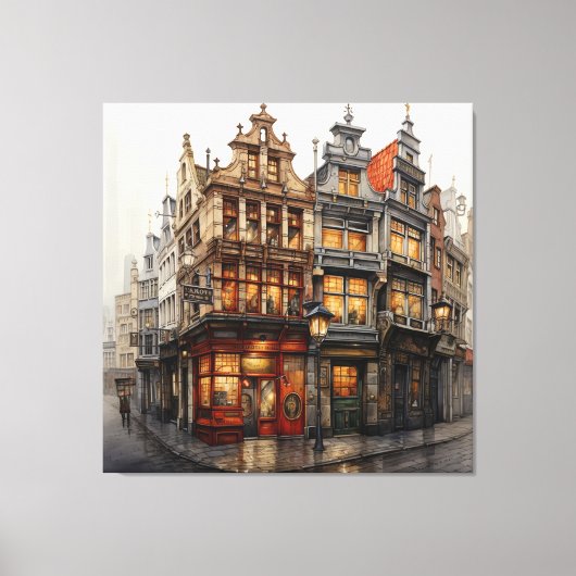 Oude Amsterdamse Kunst Canvas Afdruk (Voorkant)