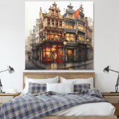 Oude Amsterdamse Kunst Canvas Afdruk (Insitu (Slaapkamer))