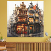 Oude Amsterdamse Kunst Canvas Afdruk (Insitu (Woonkamer))