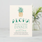 Oude Ananas Aloha Welkom Dinner Uitnodiging (Staand voorkant)