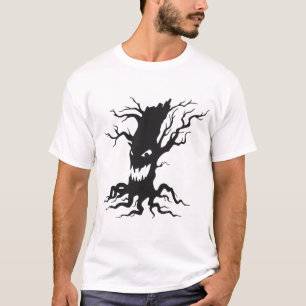 Oude angstaanjagende boom Halloween T-shirt