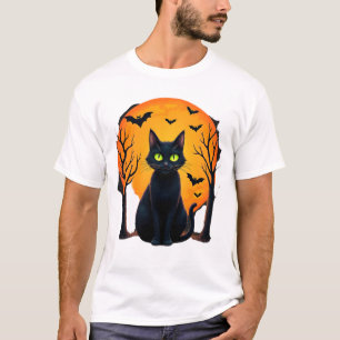 Oude Angstaanjagende Kerstkat Kostuum Retro Kat Ma T-shirt