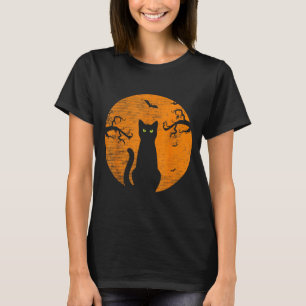 Oude Angstaanjagende Kerstkat Kostuum Retro Kat Ma T-shirt