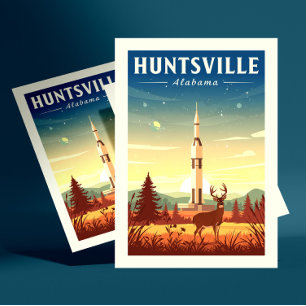 Oude ansicht Huntsville Alabama Briefkaart