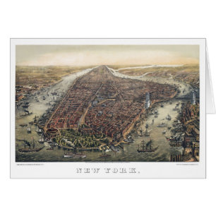 Oude ansicht New York City, Manhattan, Brooklyn Br